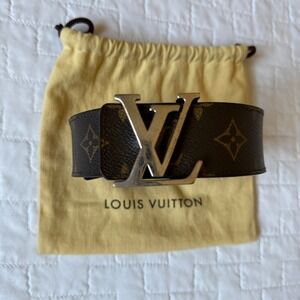 Louis Vuitton Monogram LV Initiales Reversible Belt Size 90/36 Designer